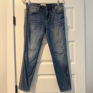 DRIFTWOOD Jackie Women’s Straight Leg Jeans with Geometric Trim Sz 29